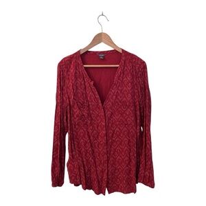 Eddie Bauer Blouse Geometric Top size Large